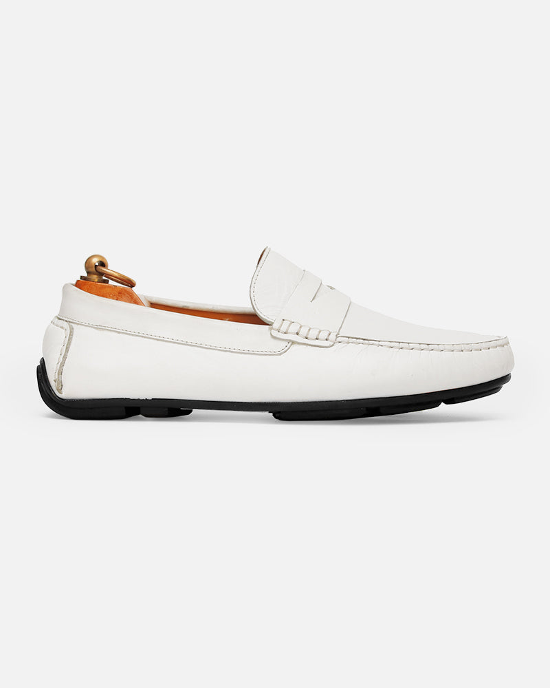Mocassin city Carel Blanc lisse