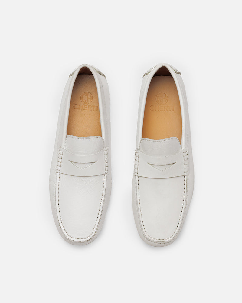 Mocassin city Carel Blanc lisse