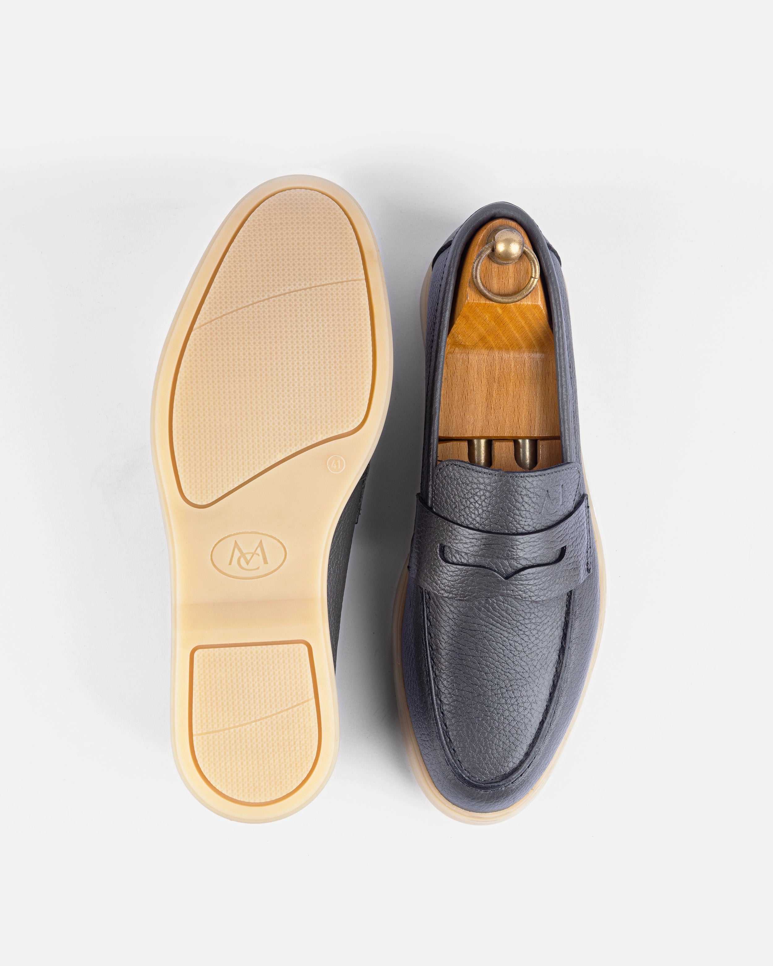 Mocassin City Walk Cuire Grainé Gris