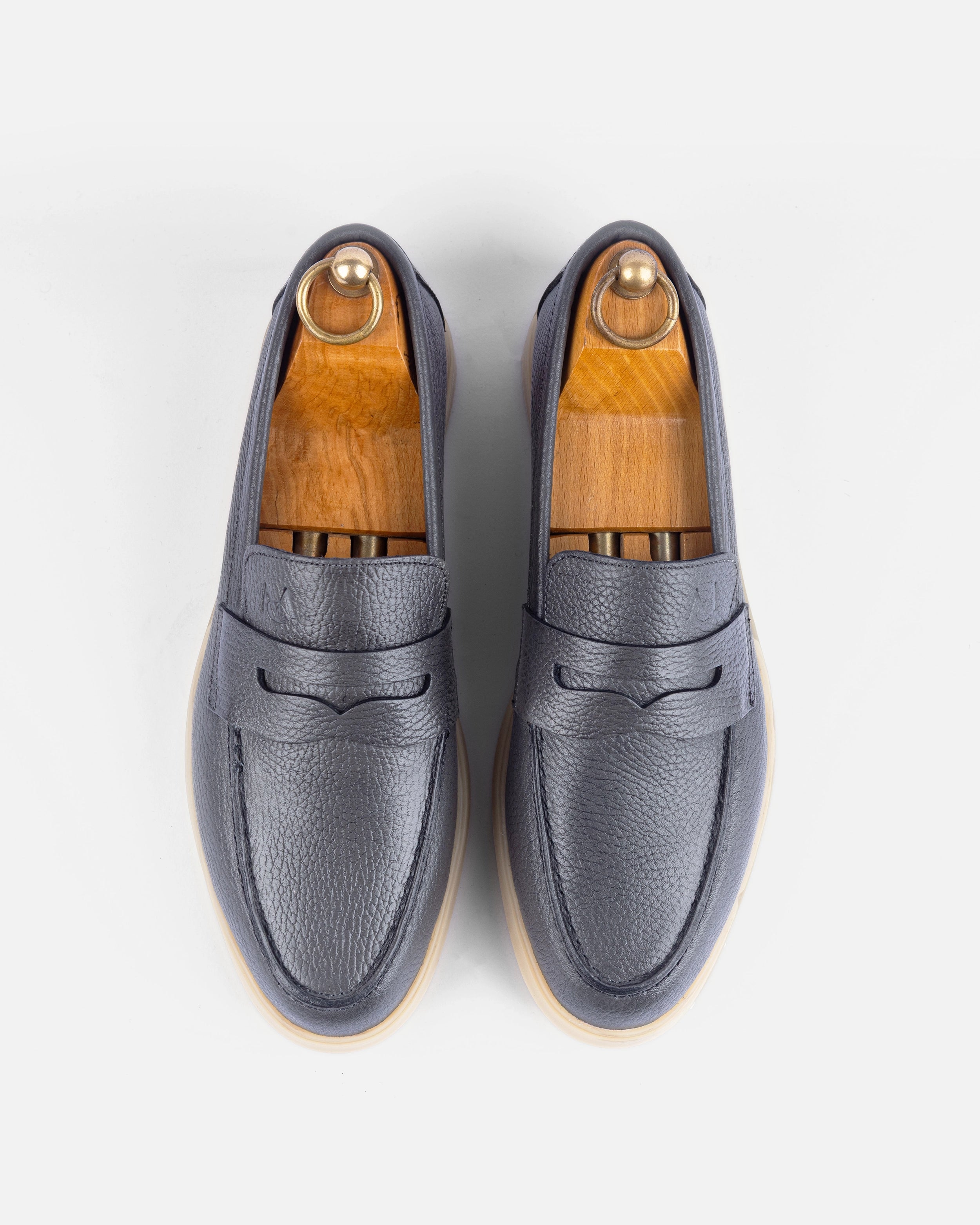 Mocassin City Walk Cuire Grainé Gris